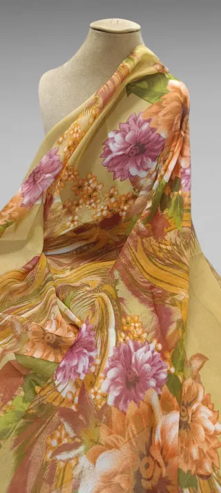 Pañuelo seda china estampado floral