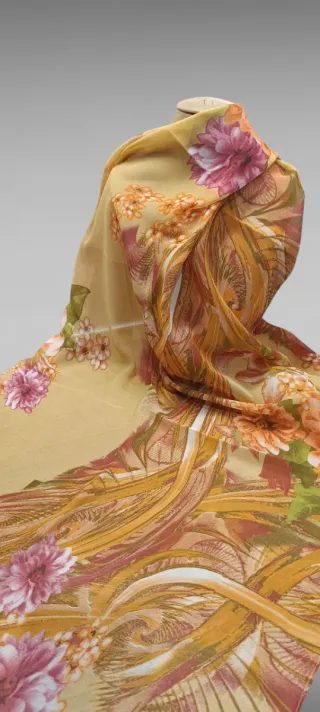 Pañuelo seda china estampado floral