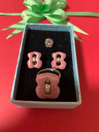 Conjunto Tous Plata Rosa