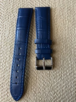 Correa de piel azul 21 mm
