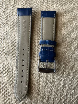 Correa de piel azul 21 mm