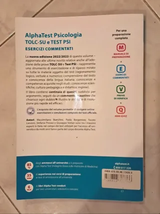 Alpha Test. Psicologia. Tolc. Esercizi Commentati