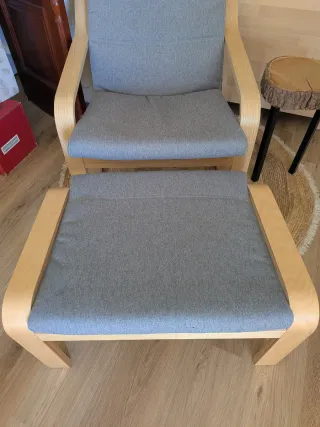 Reposapiés de tela y madera