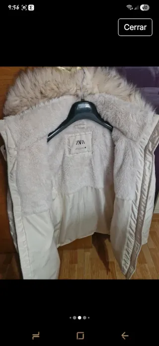 Plumas Zara,crema Talla M con Capucha