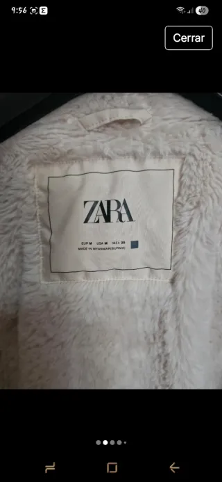 Plumas Zara,crema Talla M con Capucha