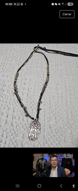 Collar estilo hippie con Hamsa