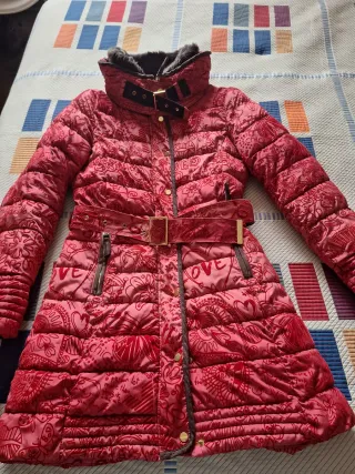 Abrigo Desigual Mujer Rosa/Rojo