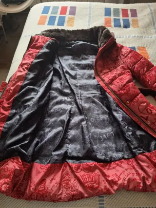 Abrigo Desigual Mujer Rosa/Rojo