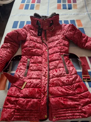 Abrigo Desigual Mujer Rosa/Rojo