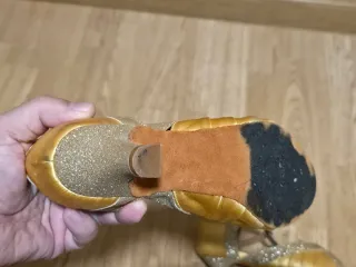 Zapatos de baile dorados con brillos talla 34