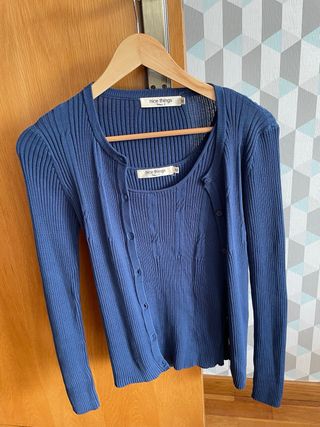 Conjunto Chaqueta y Top Nice Things Azul Talla M