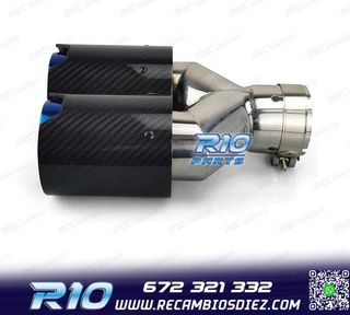 COLA ESCAPE DERECHA BMW LOOK M PERFORMANCE AZUL CARBONO