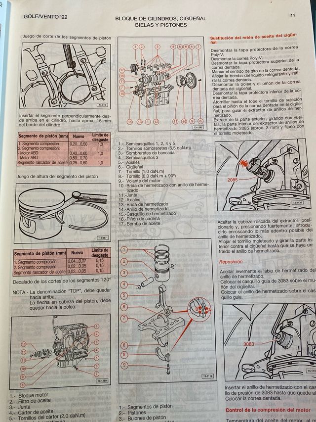 Manuales Taller Volkswagen Golf/Vento '92