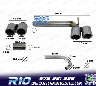 KIT ESCAPE BMW F30 F31 LOOK M3 COLAS DOBLES AMBOS LADOS