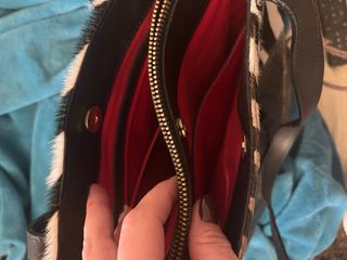 Bolso piel coco negro y cebra