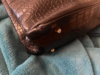 Bolso piel coco negro y cebra