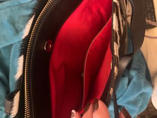 Bolso piel coco negro y cebra