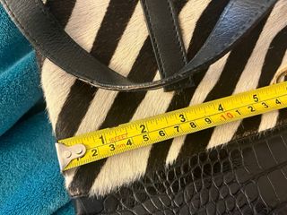 Bolso piel coco negro y cebra