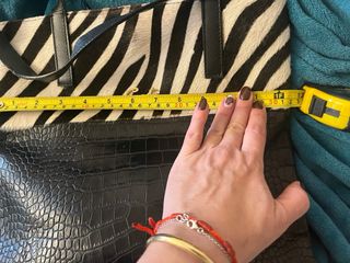 Bolso piel coco negro y cebra