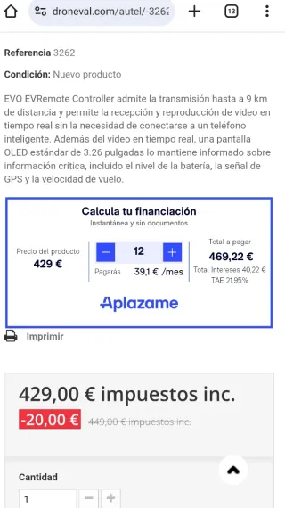 Emisora Autel Evo II Dron