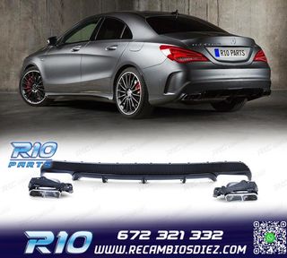 DIFUSOR MERCEDES CLA C117 13-16 LOOK AMG CLA45 NEGRO + COLAS