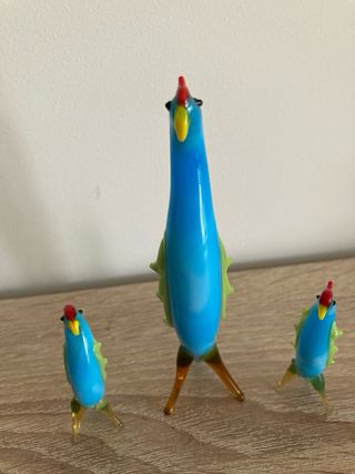 Pajaritos de cristal azul