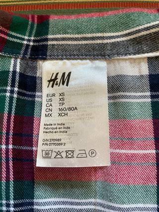Camicia flanella scozzese H&M XS