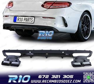 DIFUSOR MERCEDES CLASE C C205 COUPÉ 15-18 LOOK AMG PDC NEGR