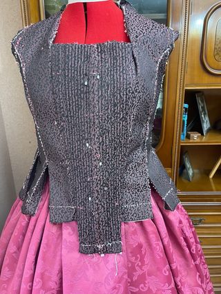 Falda de fallera Damasco rosa