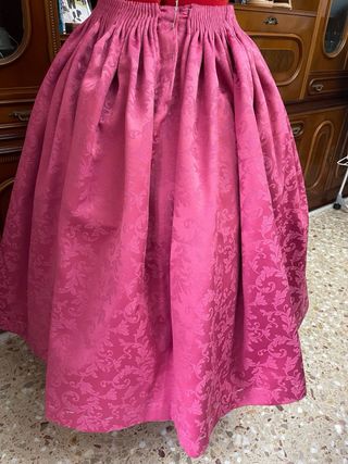 Falda de fallera Damasco rosa