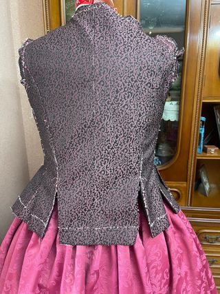 Falda de fallera Damasco rosa