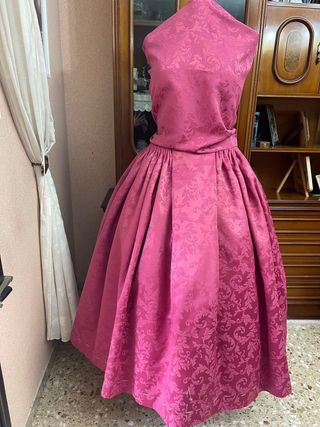 Falda de fallera Damasco rosa