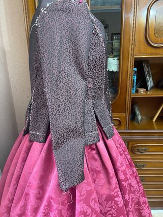 Falda de fallera Damasco rosa