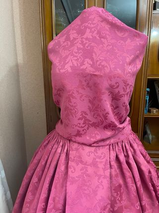 Falda de fallera Damasco rosa