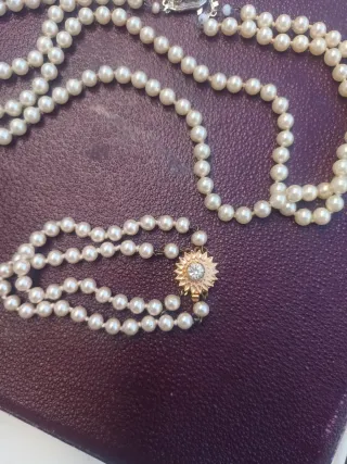 Collar y pulsera fallera perlas