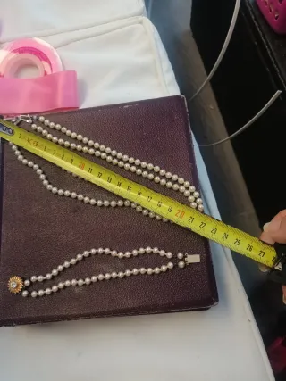 Collar y pulsera fallera perlas