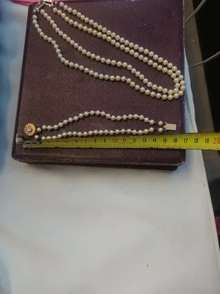 Collar y pulsera fallera perlas