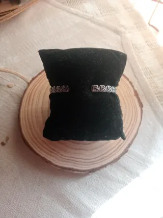 Pulsera rígida de plata estilo floral