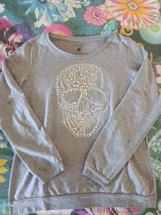 Sudadera Gris Calavera Talla S