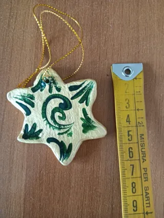 N.5 Decorazioni, puntale in glitter dorato