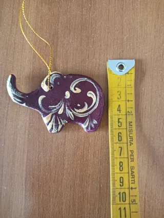 N.5 Decorazioni, puntale in glitter dorato