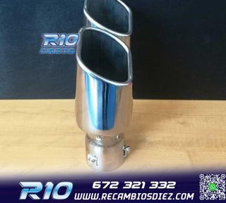 COLA ESCAPE DOBLE RECTANGULAR ACERO INOX