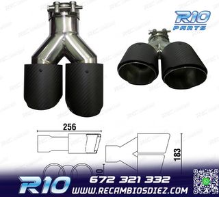 COLA ESCAPE CARBONO DOBLE IZQUIERDA