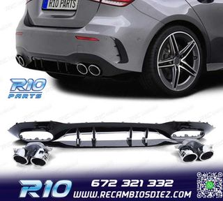 DIFUSOR MERCEDES CLASE A W177 18- LOOK AMG A45 NEGRO BRILLO