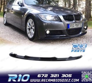 SPOILER LIP BMW E90 E91 08-12 LOOK M NEGRO BRILLO