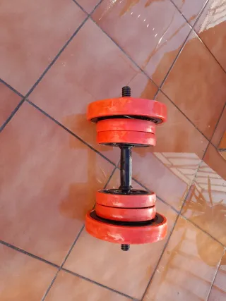 Pesas ajustables naranjas