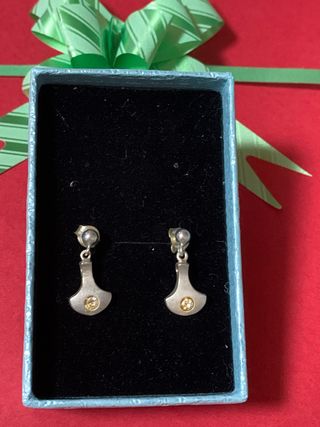 Pendientes de Plata con Piedra Amarilla