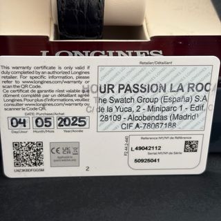 Reloj Longines Oro Negro Nuevo