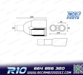 COLA ESCAPE DOBLE OVALADA ACERO INOX