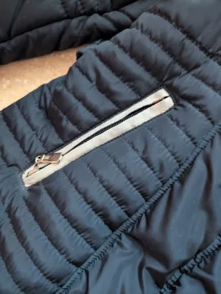 Abrigo negro con cinturón talla L